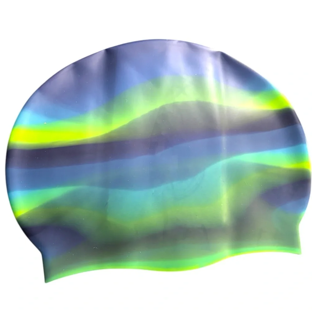 Speedo Adult Printed Swim Cap-‎ Navy/Green Ages 14+